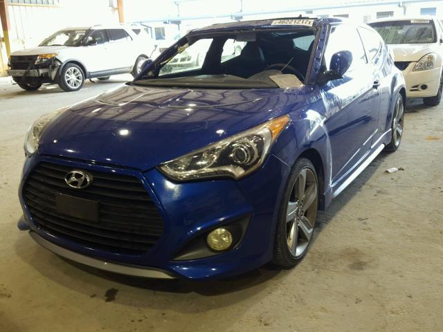 KMHTC6AE7DU129252 - 2013 HYUNDAI VELOSTER T BLUE photo 2