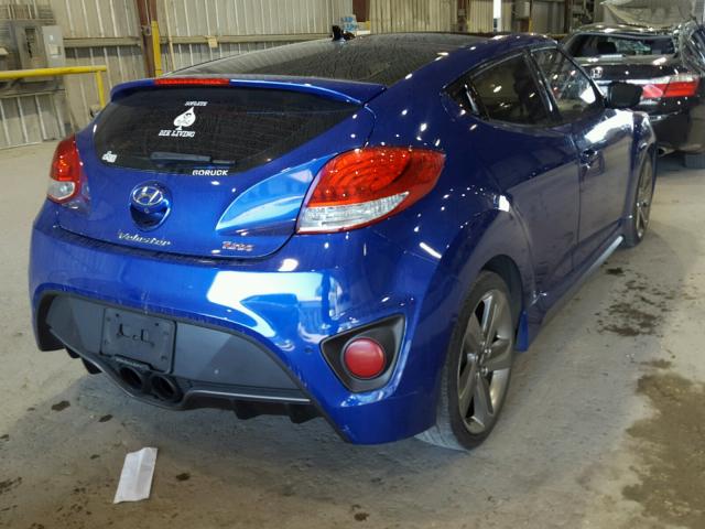 KMHTC6AE7DU129252 - 2013 HYUNDAI VELOSTER T BLUE photo 4