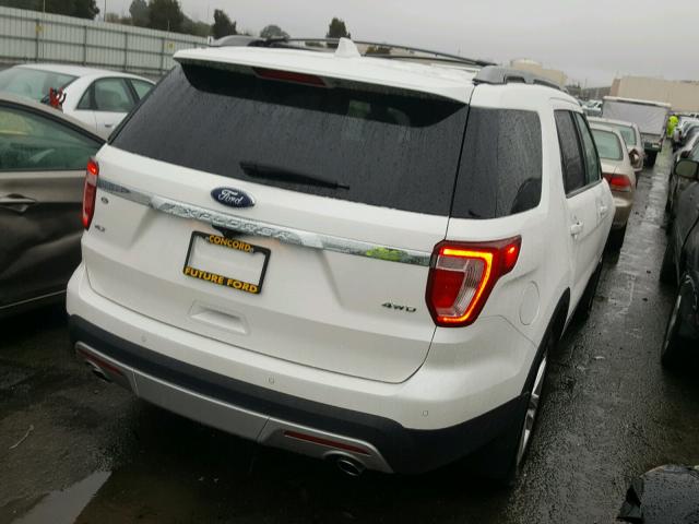 1FM5K8D88GGC59668 - 2016 FORD EXPLORER X WHITE photo 4