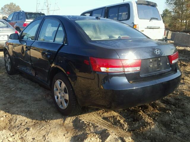 5NPET46C18H310114 - 2008 HYUNDAI SONATA GLS BLACK photo 3