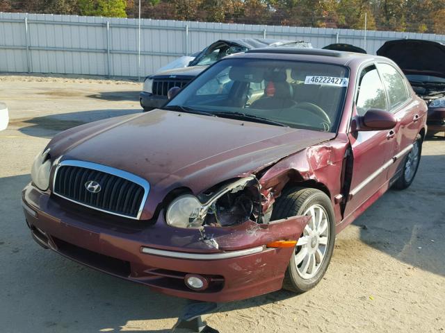 KMHWF35H83A780820 - 2003 HYUNDAI SONATA GLS BURGUNDY photo 2