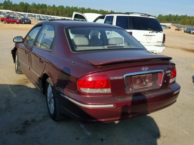 KMHWF35H83A780820 - 2003 HYUNDAI SONATA GLS BURGUNDY photo 3