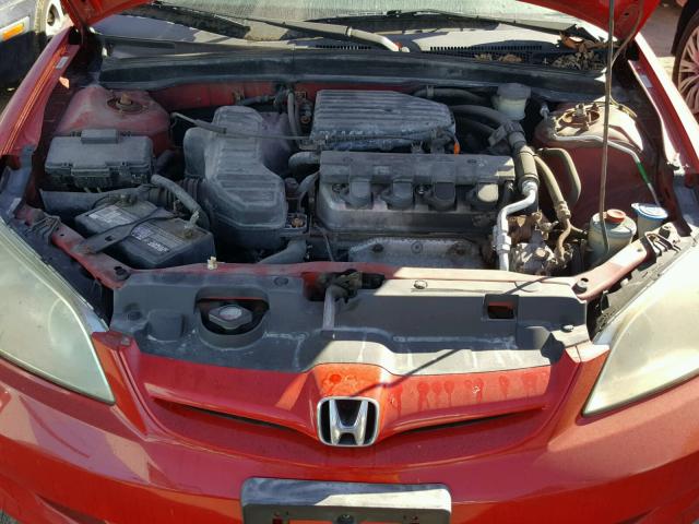 1HGES16375L007865 - 2005 HONDA CIVIC DX V RED photo 7