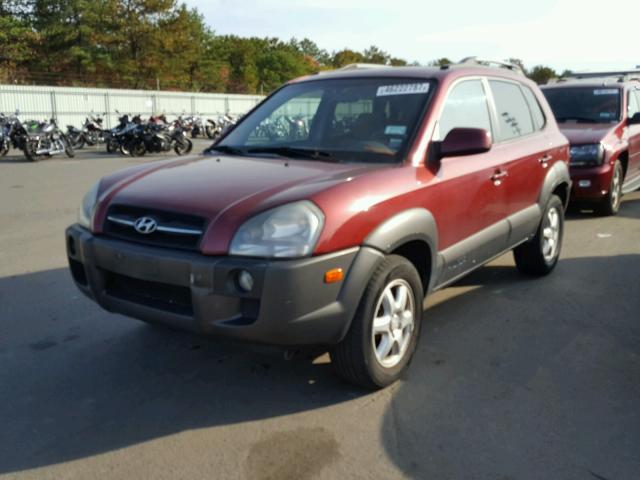 KM8JN12D95U088733 - 2005 HYUNDAI TUCSON GLS MAROON photo 2