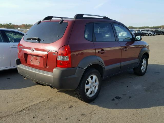 KM8JN12D95U088733 - 2005 HYUNDAI TUCSON GLS MAROON photo 4