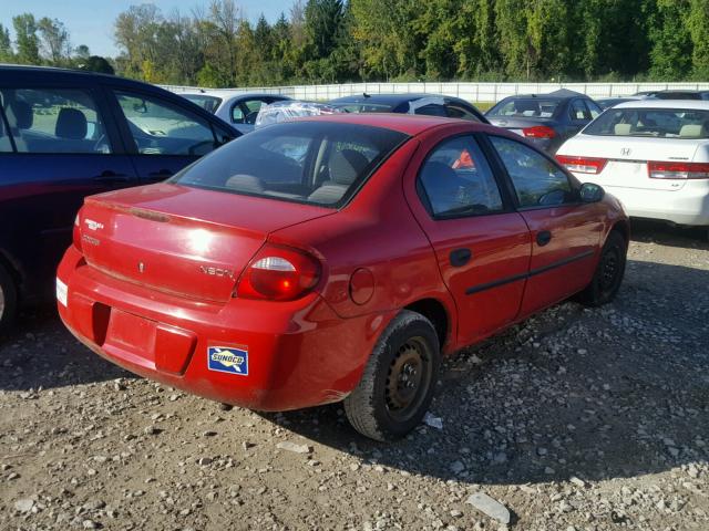 1B3ES26C04D597955 - 2004 DODGE NEON BASE RED photo 4