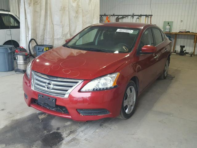 3N1AB7AP2DL651385 - 2013 NISSAN SENTRA S RED photo 2