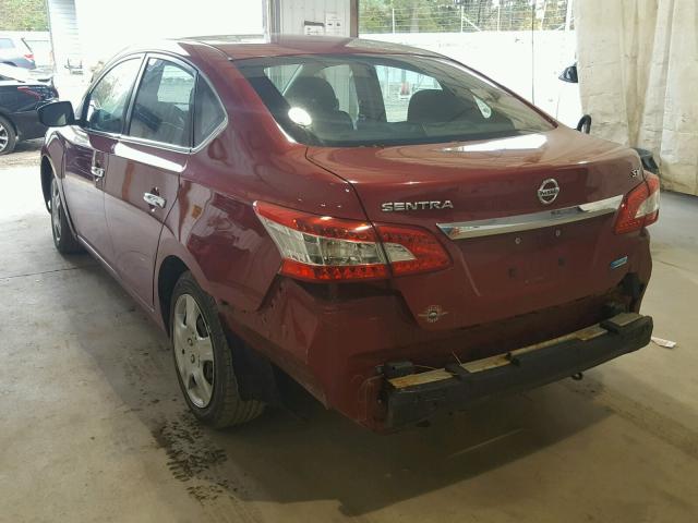 3N1AB7AP2DL651385 - 2013 NISSAN SENTRA S RED photo 3