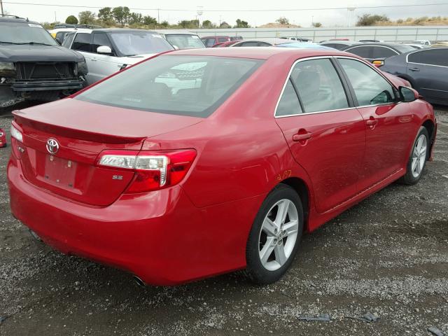 4T1BF1FKXCU608302 - 2012 TOYOTA CAMRY BASE RED photo 4