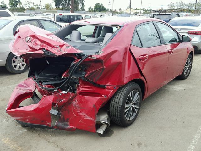 5YFBURHE0GP454220 - 2016 TOYOTA COROLLA L RED photo 4