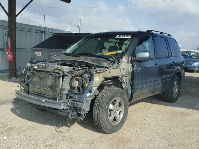 2HKYF18716H550800 - 2006 HONDA PILOT EX BLUE photo 2