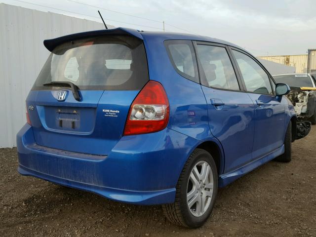 JHMGD37678S045790 - 2008 HONDA FIT SPORT BLUE photo 4