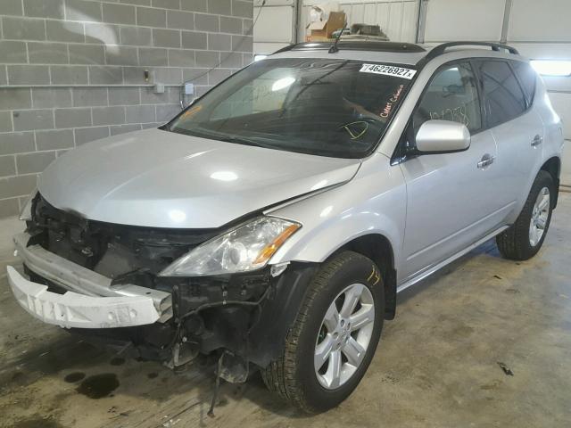 JN8AZ08W27W617026 - 2007 NISSAN MURANO SL SILVER photo 2