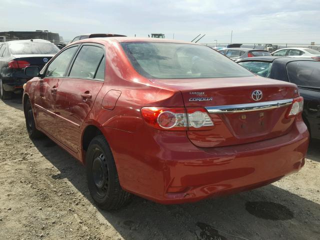 JTDBU4EE7B9162375 - 2011 TOYOTA COROLLA BA RED photo 3