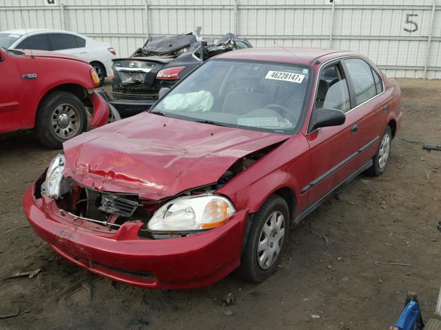 1HGEJ667XWL036605 - 1998 HONDA CIVIC LX RED photo 2