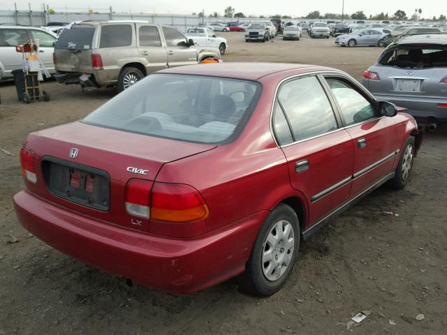 1HGEJ667XWL036605 - 1998 HONDA CIVIC LX RED photo 4