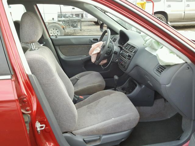 1HGEJ667XWL036605 - 1998 HONDA CIVIC LX RED photo 5