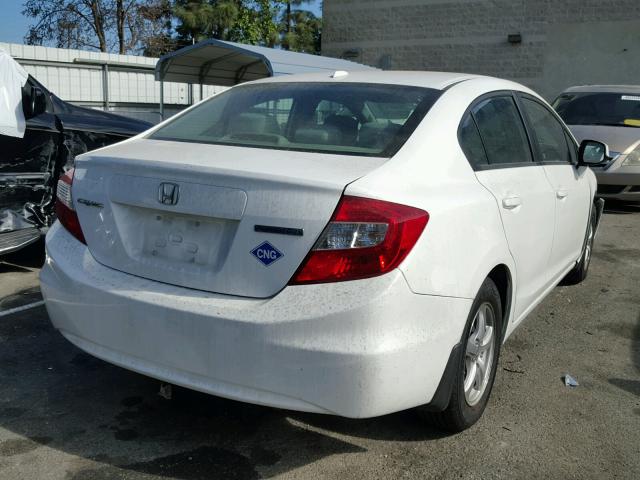 19XFB5F51CE000623 - 2012 HONDA CIVIC NATU WHITE photo 4