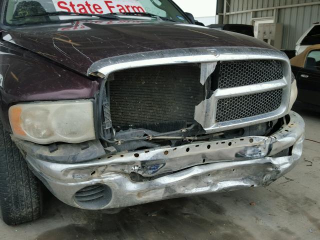 1D7HA16K54J109364 - 2004 DODGE RAM 1500 BURGUNDY photo 9