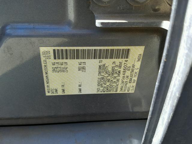 1N4AL2AP5AN486074 - 2010 NISSAN ALTIMA BAS BLUE photo 10