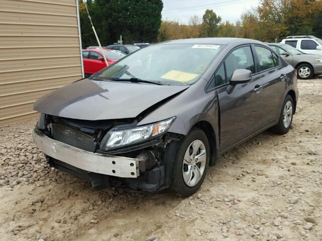 2HGFB2F53DH590930 - 2013 HONDA CIVIC LX GRAY photo 2