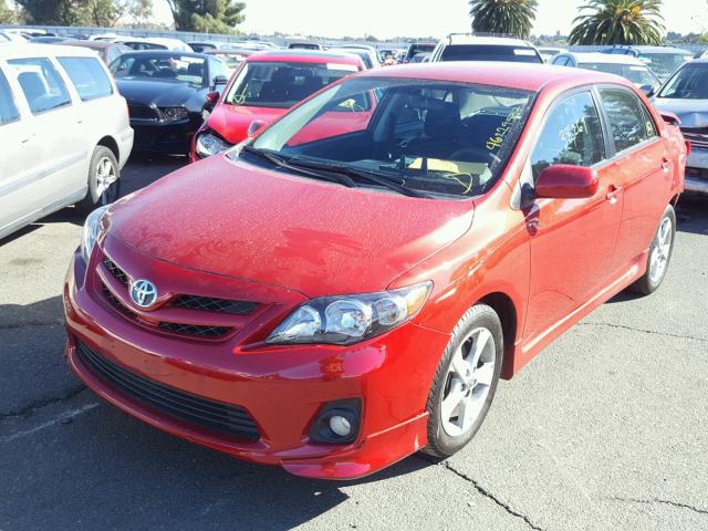 2T1BU4EE4BC704610 - 2011 TOYOTA COROLLA BA RED photo 2