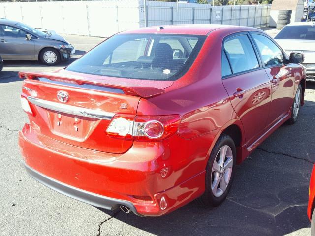 2T1BU4EE4BC704610 - 2011 TOYOTA COROLLA BA RED photo 4