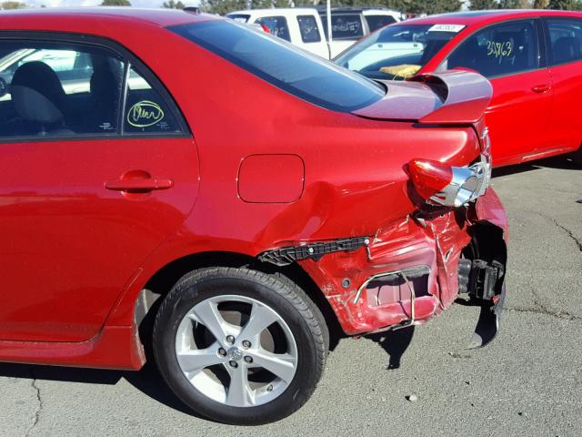 2T1BU4EE4BC704610 - 2011 TOYOTA COROLLA BA RED photo 9