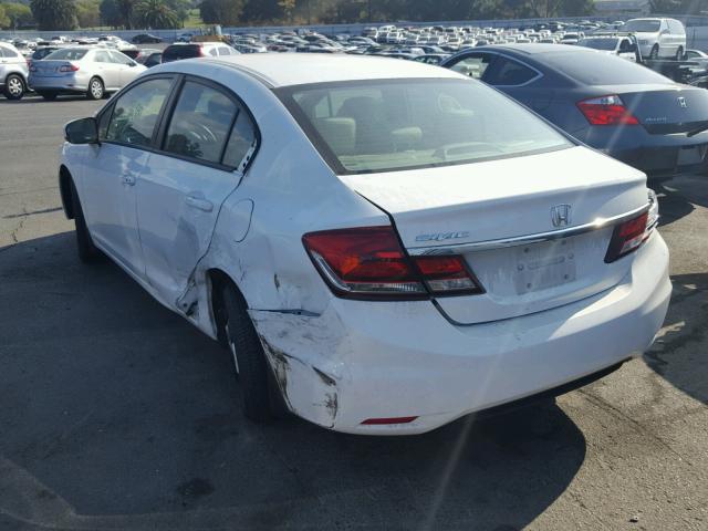 19XFB2F85EE267775 - 2014 HONDA CIVIC EX WHITE photo 3