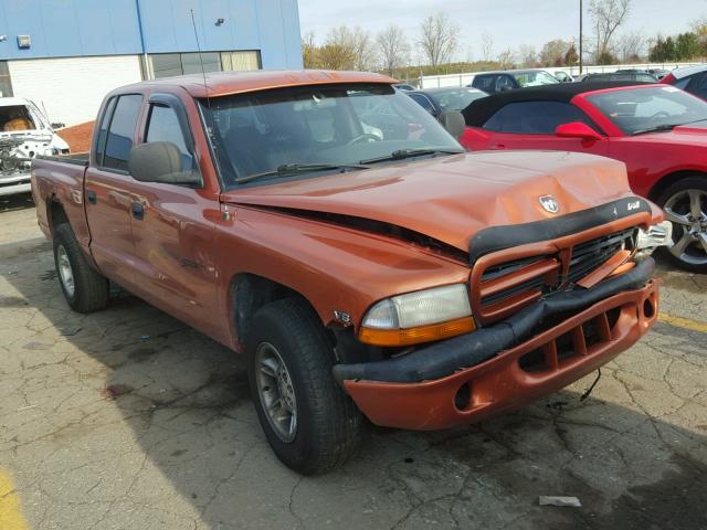 1B7GL2AN3YS644877 - 2000 DODGE DAKOTA ORANGE photo 1