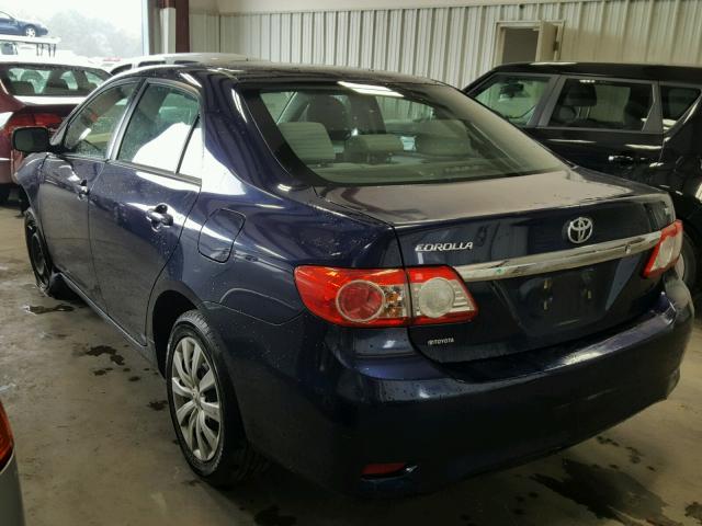 2T1BU4EE5CC821873 - 2012 TOYOTA COROLLA BA BLUE photo 3