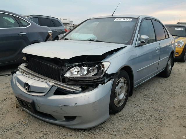 JHMES95645S009120 - 2005 HONDA CIVIC HYBR BLUE photo 2