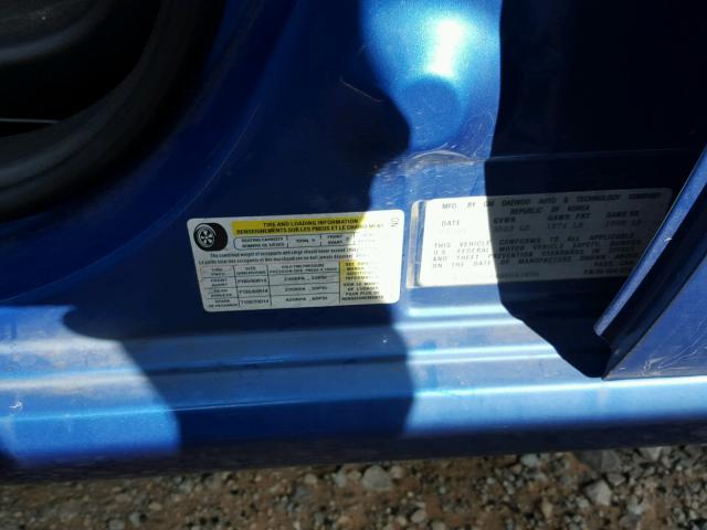 KL1TD56E49B643896 - 2009 CHEVROLET AVEO LS BLUE photo 10