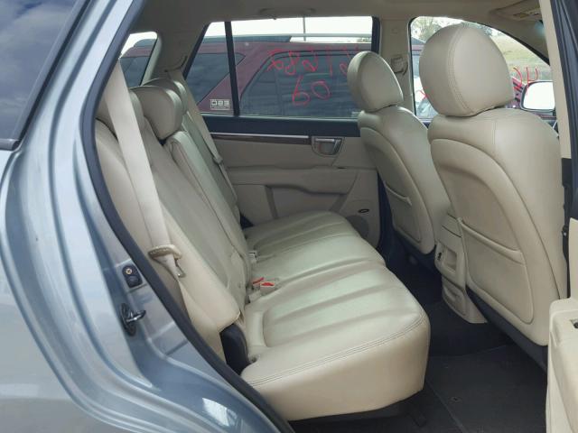 5NMSH73E68H152409 - 2008 HYUNDAI SANTA FE S BLUE photo 6