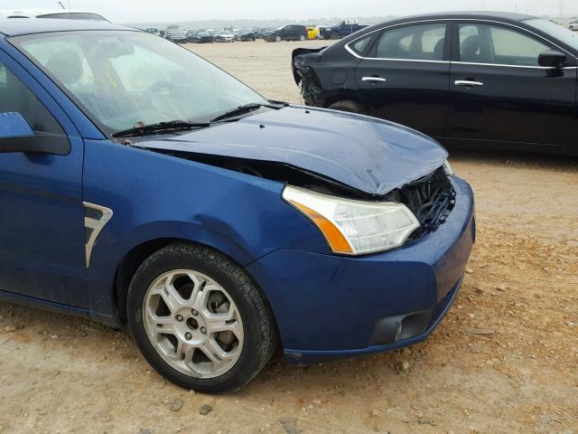 1FAHP35N78W273777 - 2008 FORD FOCUS SE BLUE photo 9