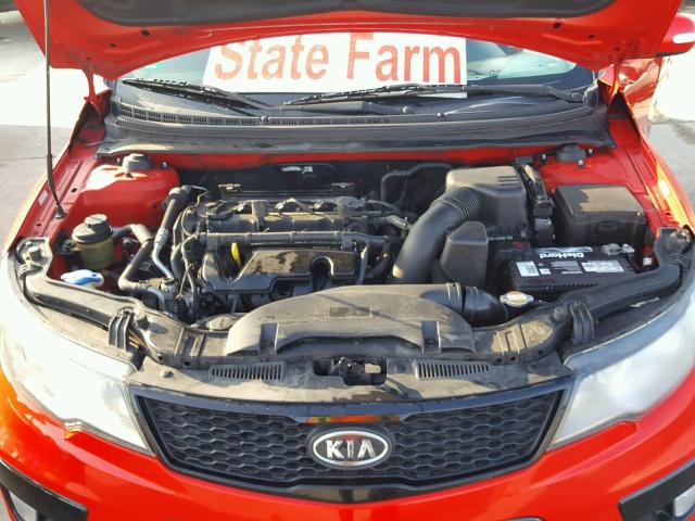 KNAFW6A30A5308758 - 2010 KIA FORTE RED photo 7