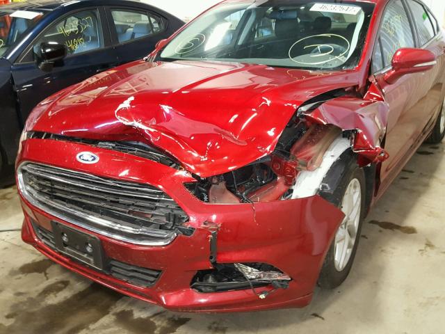 3FA6P0H76GR355987 - 2016 FORD FUSION MAROON photo 9