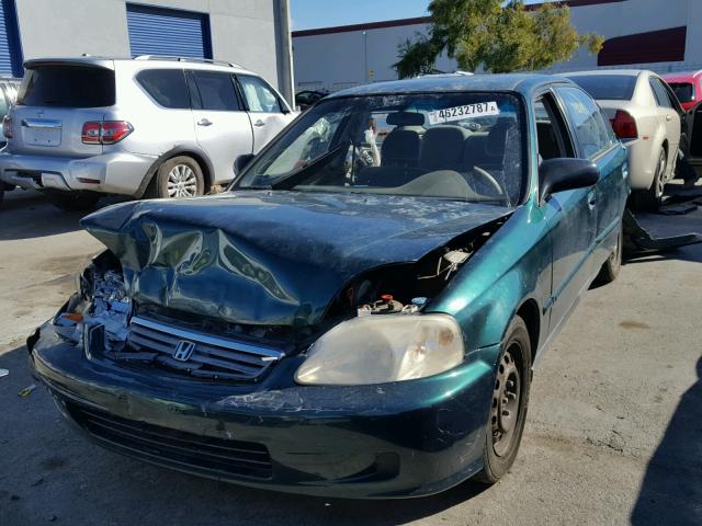 2HGEJ6610XH527484 - 1999 HONDA CIVIC BASE GREEN photo 2