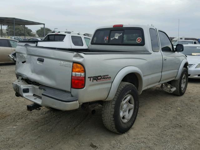 5TESN92N24Z317310 - 2004 TOYOTA TACOMA XTR SILVER photo 4