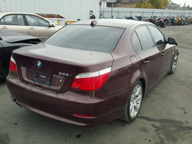 WBANW1C57AC168927 - 2010 BMW 535 I BURGUNDY photo 4
