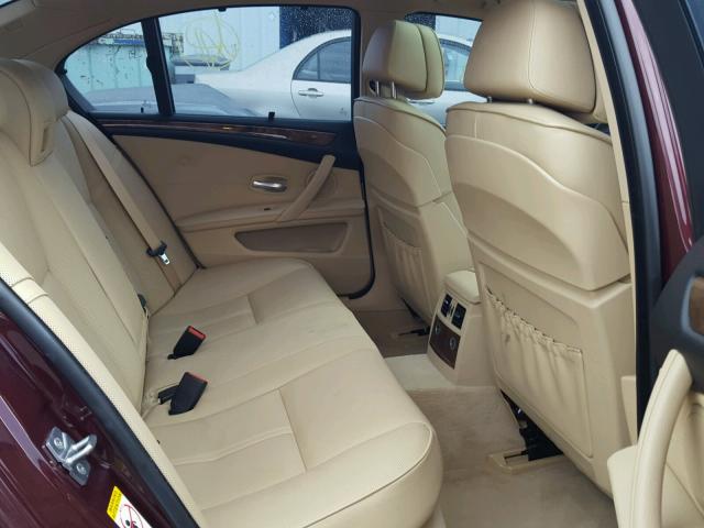WBANW1C57AC168927 - 2010 BMW 535 I BURGUNDY photo 6
