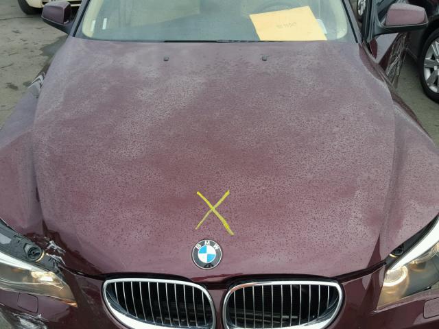 WBANW1C57AC168927 - 2010 BMW 535 I BURGUNDY photo 7