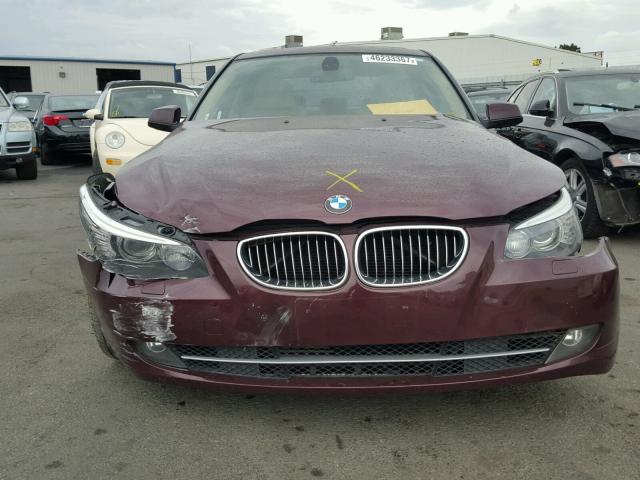 WBANW1C57AC168927 - 2010 BMW 535 I BURGUNDY photo 9