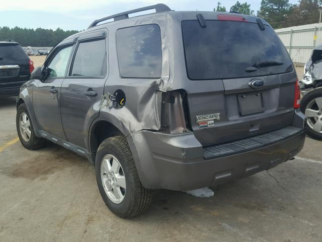 1FMCU0DG1BKC01255 - 2011 FORD ESCAPE XLT GRAY photo 3