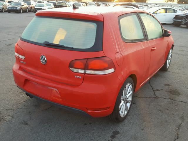 WVWBM7AJ0DW086863 - 2013 VOLKSWAGEN GOLF RED photo 4