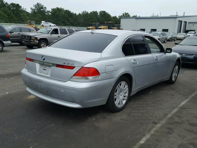 WBAGL63482DP54750 - 2002 BMW 745 I SILVER photo 4