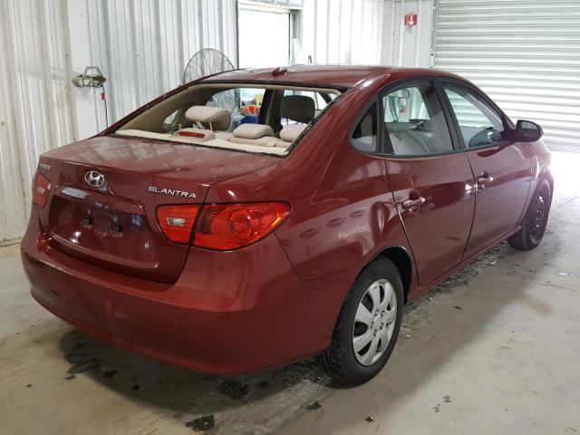 KMHDU46D68U351695 - 2008 HYUNDAI ELANTRA RED photo 4