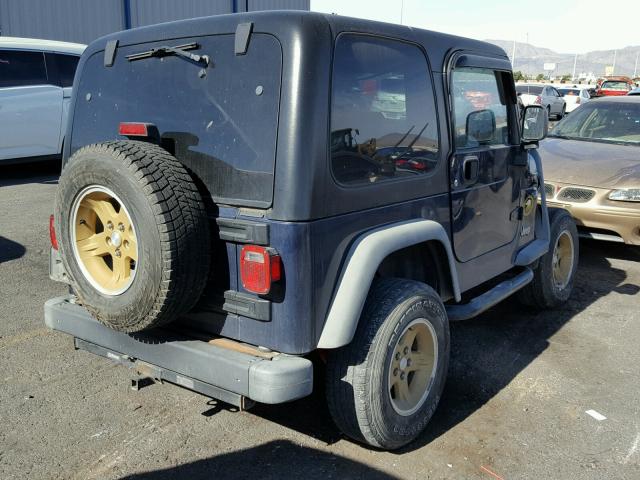 1J4FA49S66P718911 - 2006 JEEP WRANGLER / BLUE photo 4