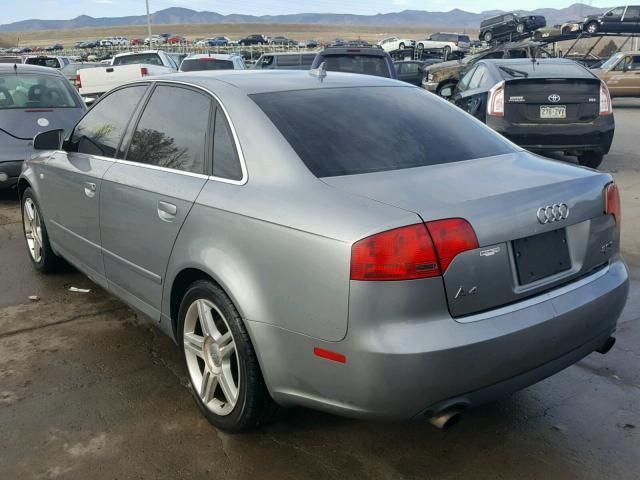 WAUDF78E87A159410 - 2007 AUDI A4 2.0T QU GRAY photo 3