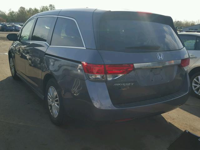 5FNRL5H22FB077626 - 2015 HONDA ODYSSEY LX GRAY photo 3